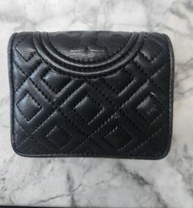 Tory Burch Fleming Leather Black Wallet